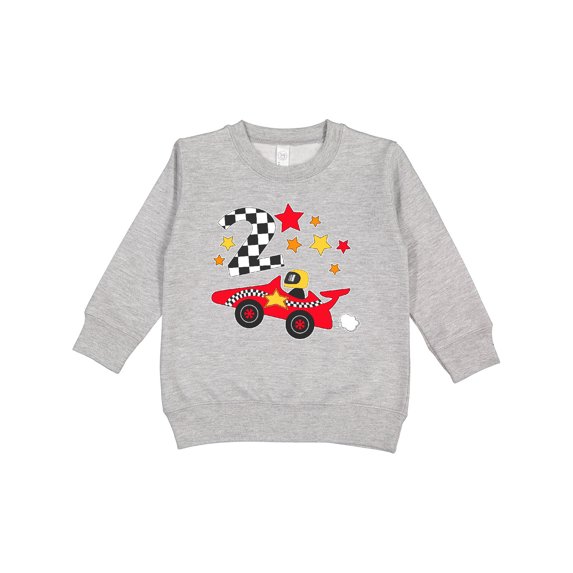 Inktastic Happy 2nd Birthday Red Racing Car Toddler Sweatshirt