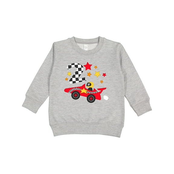 Inktastic Happy 2nd Birthday Red Racing Car Toddler Sweatshirt