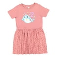 thumbnail image 1 of Inktastic Happy 2nd Birthday with Cute Narwhal Stars and Bubbles Girls Toddler Dress, 1 of 5