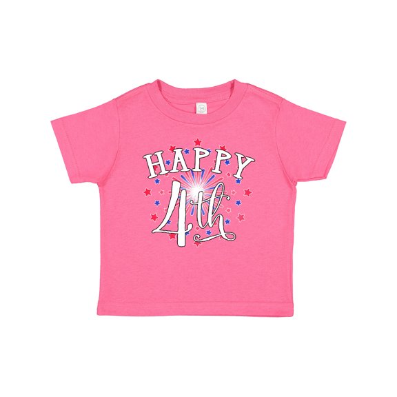 Inktastic Happy 4th- Fourth of July Firework Boys or Girls Baby T-Shirt