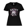 thumbnail image 1 of Inktastic Happy 4th- Fourth of July Firework Women's Plus Size T-Shirt, 1 of 5