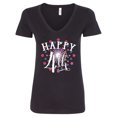 thumbnail image 1 of Inktastic Happy 4th Fourth of July Firework Women's V-Neck T-Shirt, 1 of 5