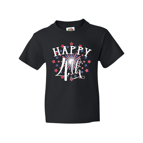 Inktastic Happy 4th- Fourth of July Firework Youth T-Shirt