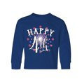 thumbnail image 1 of Inktastic Happy 4th- Fourth of July firework Long Sleeve Youth T-Shirt, 1 of 5