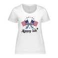 thumbnail image 1 of Inktastic Happy 4th of July Patriotic Flag Women's Plus Size T-Shirt, 1 of 5