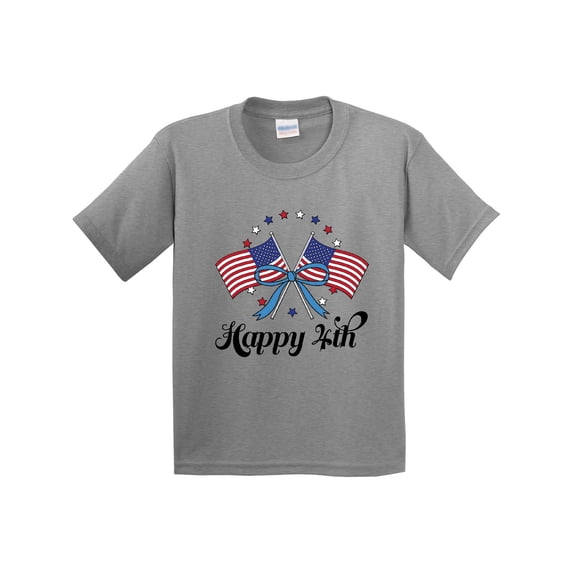 Inktastic Happy 4th of July Patriotic Flag Youth T-Shirt