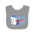 thumbnail image 1 of Inktastic Happy 4th of July with Unicorn Boys or Girls Baby Bib, 1 of 4