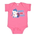 thumbnail image 1 of Inktastic Happy 4th of July with Unicorn Boys or Girls Baby Bodysuit, 1 of 5