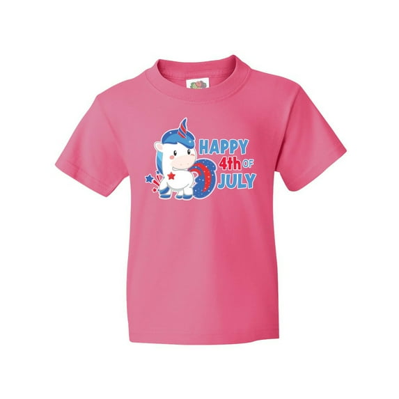 Inktastic Happy 4th of July with Unicorn Youth T-Shirt