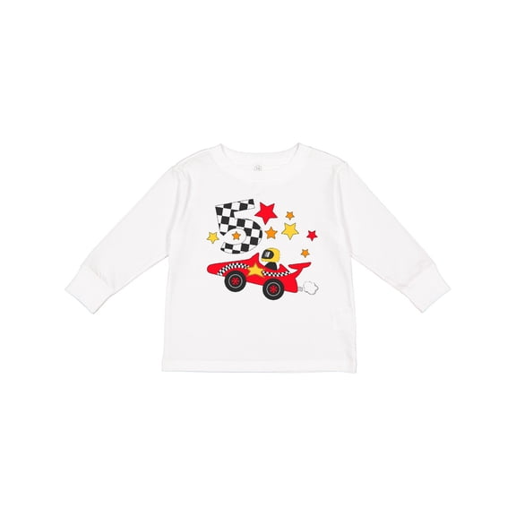 Inktastic Happy 5th Birthday -red Racing Car Boys or Girls Long Sleeve Toddler T-Shirt