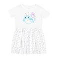 thumbnail image 1 of Inktastic Happy 5th Birthday with Cute Narwhal Stars and Bubbles Girls Toddler Dress, 1 of 5
