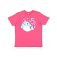 thumbnail image 1 of Inktastic Happy 5th Birthday with Cute Narwhal Stars and Bubbles Youth T-Shirt, 1 of 5