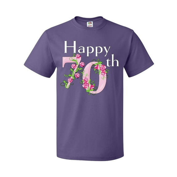 Inktastic Happy 70th Birthday with Roses T-Shirt