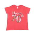 thumbnail image 1 of Inktastic Happy 70th Birthday with Roses Women's Plus Size T-Shirt, 1 of 5