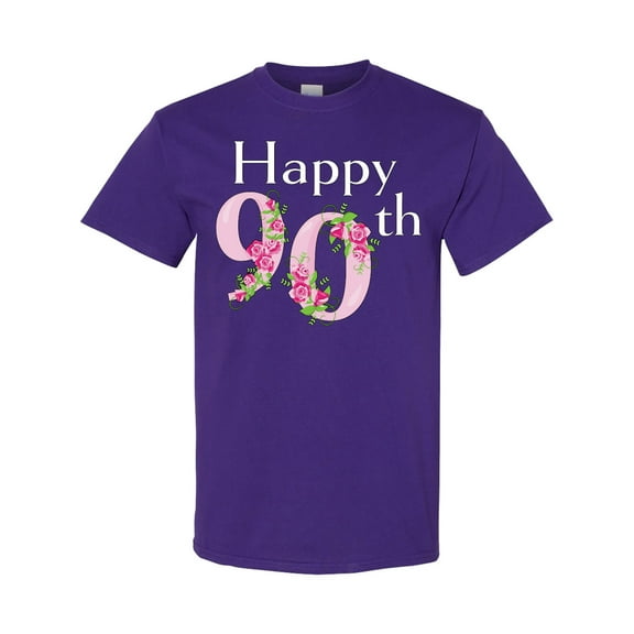Inktastic Happy 90th Birthday with Roses T-Shirt