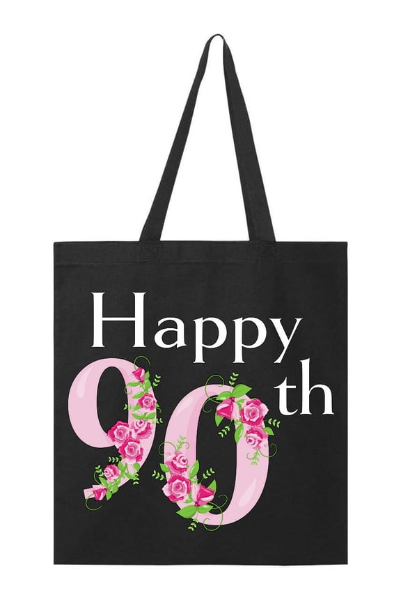 Happy 90th Birthday with Roses Tote Bag