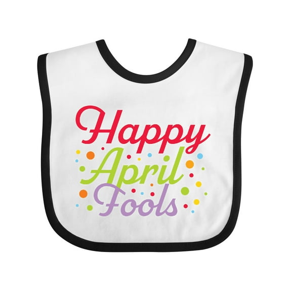 Inktastic Happy April Fools with Colorful Dots Boys or Girls Baby Bib