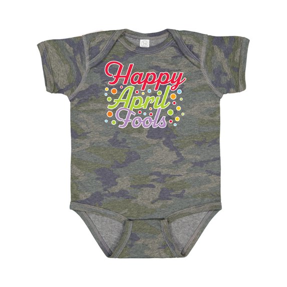 Inktastic Happy April Fools with Colorful Dots Boys or Girls Baby Bodysuit
