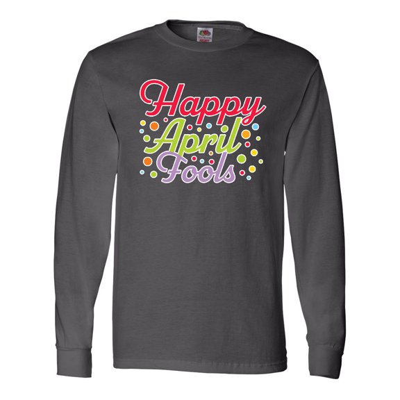 Inktastic Happy April Fools with Colorful Dots Long Sleeve T-Shirt