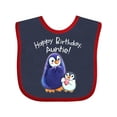 thumbnail image 1 of Inktastic Happy Birthday, Auntie- Cute Penguins Boys or Girls Baby Bib, 1 of 4