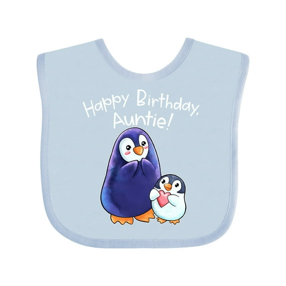 Inktastic Happy Birthday, Auntie- Cute Penguins Boys or Girls Baby Bib