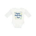 thumbnail image 1 of Inktastic Happy Birthday Dad Boys or Girls Long Sleeve Baby Bodysuit, 1 of 5