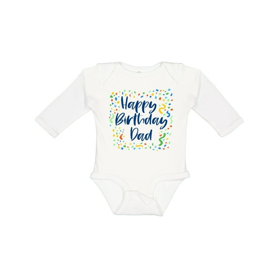 Inktastic Happy Birthday Dad Boys or Girls Long Sleeve Baby Bodysuit