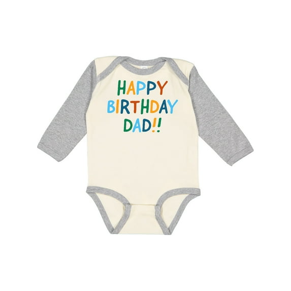 Inktastic Happy Birthday Dad Boys or Girls Long Sleeve Baby Bodysuit