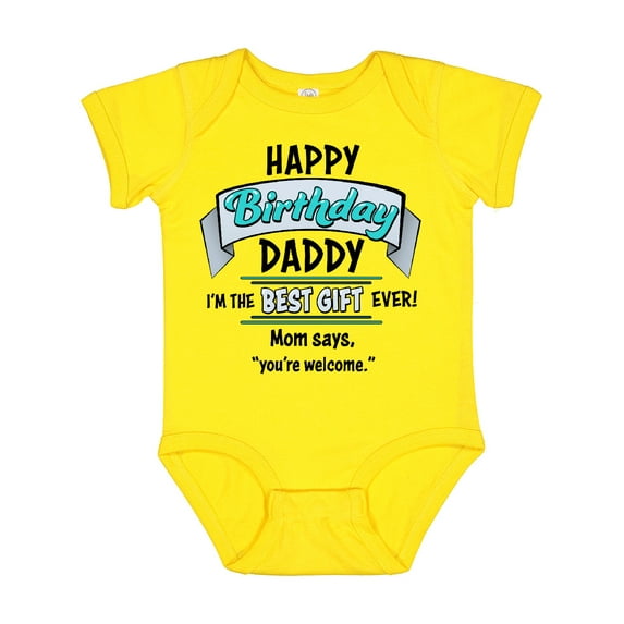 Inktastic Happy Birthday, Daddy Best Ever in Blue Boys or Girls Baby Bodysuit