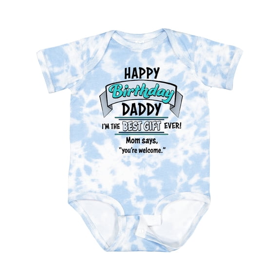 Inktastic Happy Birthday, Daddy Best Ever in Blue Boys or Girls Baby Bodysuit