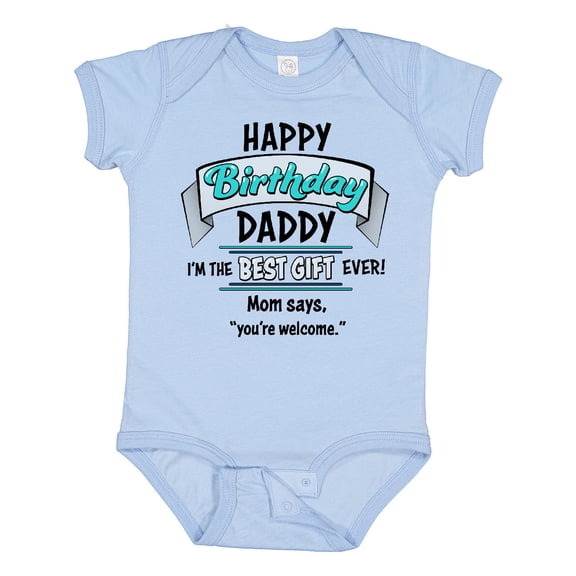 Inktastic Happy Birthday, Daddy Best Ever in Blue Boys or Girls Baby Bodysuit