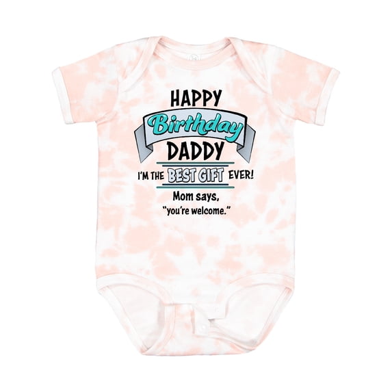 Inktastic Happy Birthday, Daddy Best Ever in Blue Boys or Girls Baby Bodysuit