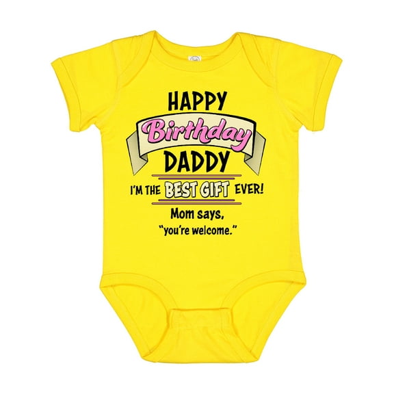 Inktastic Happy Birthday, Daddy Best Ever in Pink Boys or Girls Baby Bodysuit