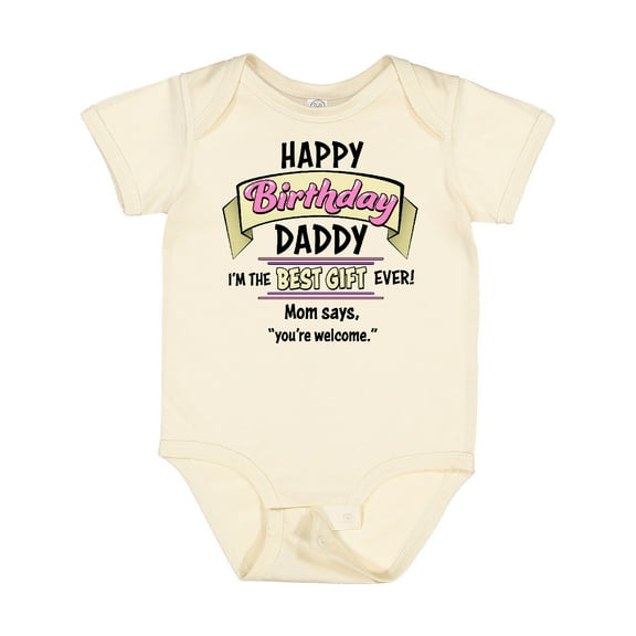 Inktastic Happy Birthday, Daddy Best Ever in Pink Boys or Girls Baby Bodysuit