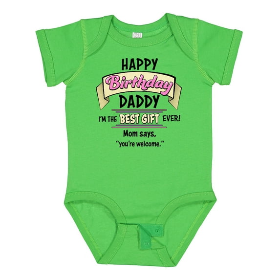Inktastic Happy Birthday, Daddy Best Ever in Pink Boys or Girls Baby Bodysuit