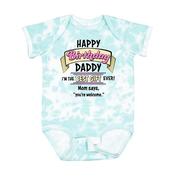 Inktastic Happy Birthday, Daddy Best Ever in Pink Boys or Girls Baby Bodysuit