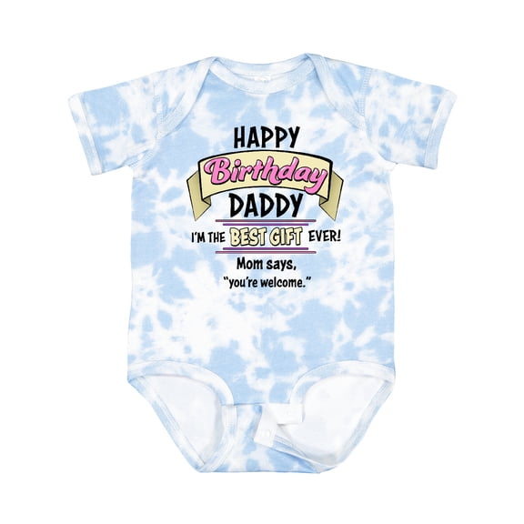 Inktastic Happy Birthday, Daddy Best Ever in Pink Boys or Girls Baby Bodysuit