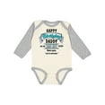 thumbnail image 1 of Inktastic Happy Birthday, Daddy Best Ever in Blue Boys or Girls Long Sleeve Baby Bodysuit, 1 of 5