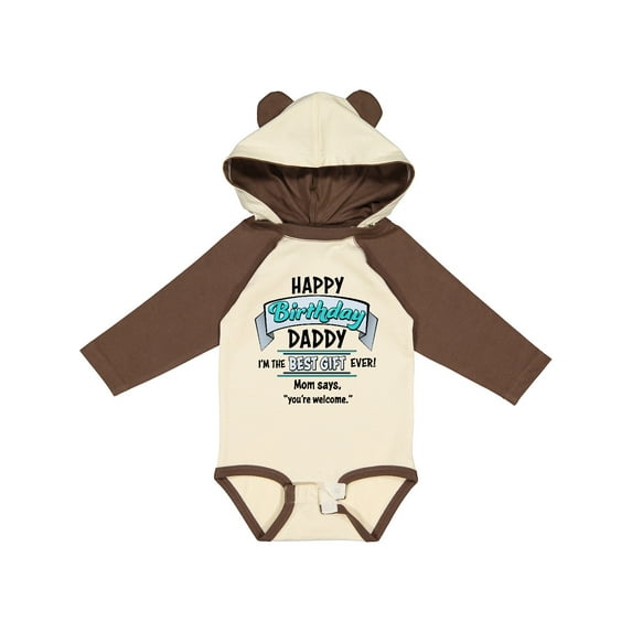 Inktastic Happy Birthday, Daddy Best Ever in Blue Boys or Girls Long Sleeve Baby Bodysuit