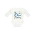 thumbnail image 1 of Inktastic Happy Birthday Daddy Boys or Girls Long Sleeve Baby Bodysuit, 1 of 5