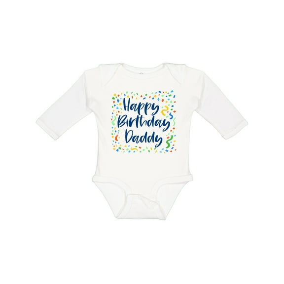 Inktastic Happy Birthday Daddy Boys or Girls Long Sleeve Baby Bodysuit