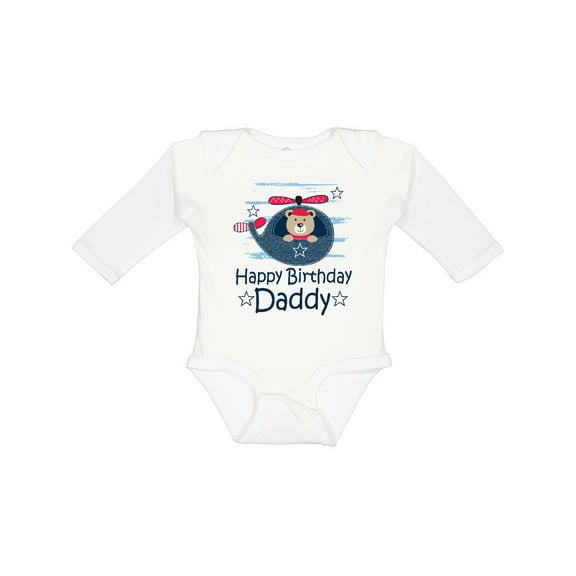 Inktastic Happy Birthday Daddy Cute Boy Boys Long Sleeve Baby Bodysuit