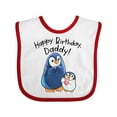 thumbnail image 1 of Inktastic Happy Birthday, Daddy- Cute Penguins Boys or Girls Baby Bib, 1 of 4