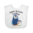 thumbnail image 1 of Inktastic Happy Birthday, Daddy- Cute Penguins Boys or Girls Baby Bib, 1 of 4