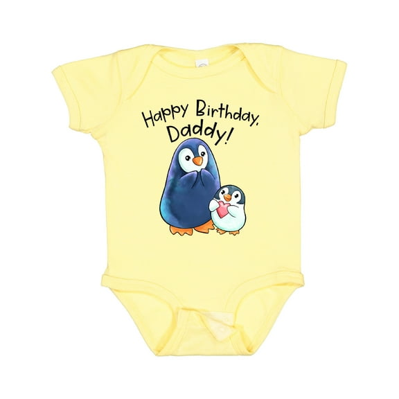 Inktastic Happy Birthday, Daddy Cute Penguins Boys or Girls Baby Bodysuit