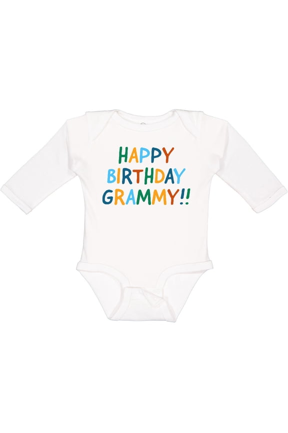 Happy Birthday Grammy Boys or Girls Long Sleeve Baby Bodysuit