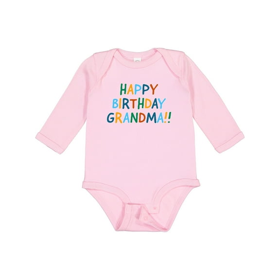 Inktastic Happy Birthday Grandma Boys or Girls Long Sleeve Baby Bodysuit