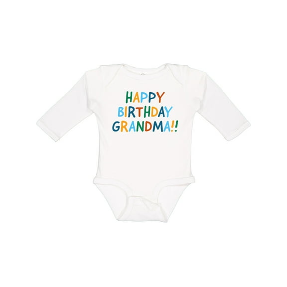 Inktastic Happy Birthday Grandma Boys or Girls Long Sleeve Baby Bodysuit