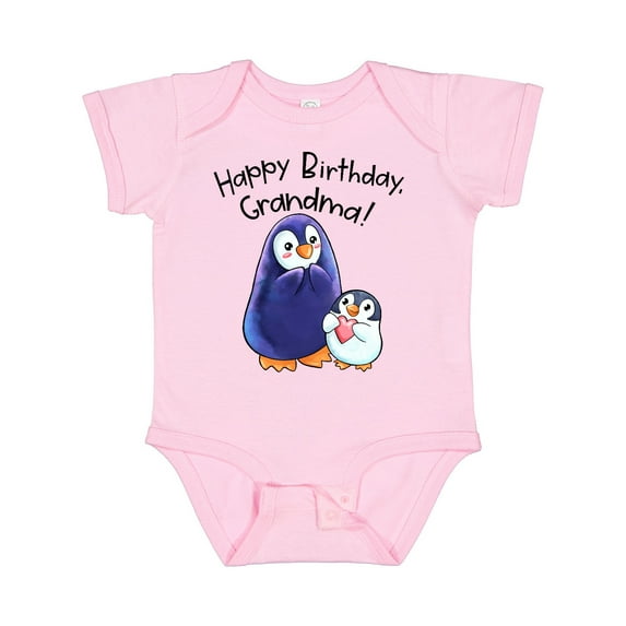 Inktastic Happy Birthday, Grandma- Cute Penguins Boys or Girls Baby Bodysuit