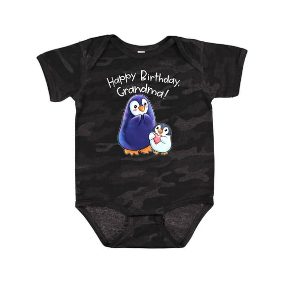 Inktastic Happy Birthday, Grandma Cute Penguins Boys or Girls Baby Bodysuit